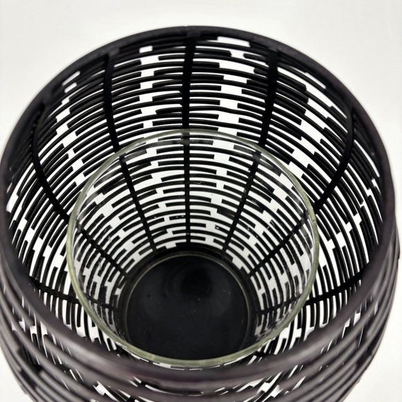 Bronze Metal Wicker Look Barrel Shaped Decor Pieces, Set of Two - Picture 4 of 16